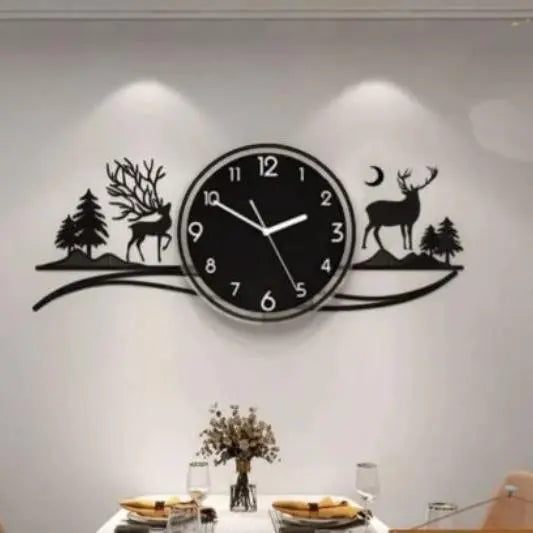 3D Deer Clock Wall Decoration Acrylic Wall Decor 3D Deer Clock Wall Decoration Acrylic Wall Decor