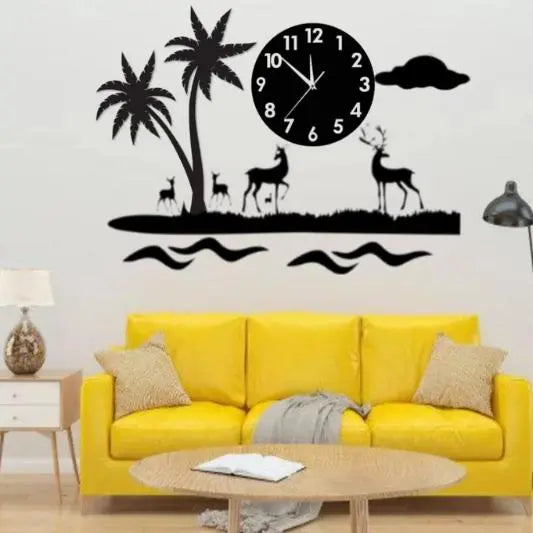 3D Wall Clock Deer 3D Deer Wall Clock